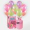 bombona de helio grande con 50 globos surtido neon