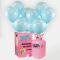 bombona de helio grande con 50 globos azul baby