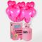 bombona de helio grande con 50 globos san valentin corazones rosa