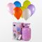 pack de bombona de helio pequeña con 30 globos de látex de colores