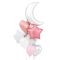 Bouquet 8 Globos Foil Metálicos y Látex con Luna Rosa y Blanco                            