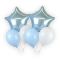 Boquet globos azul claro foil metálicos y látex