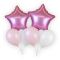 bouquet globos foil metalicos y  latex rosa claro