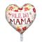 globo foil metálico forma corazón feliz dia mama con flores naranja