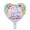 globo foil metálico forma corazón feliz dia mama con flores