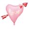 globo foil corazon 45cm rosa claro con "love" y flecha