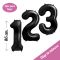 globo foil 86cm con forma de numero color negro