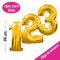 globo foil con forma de numero color oro 86cm