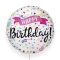 Globo foil 45cm redondo happy birthday confeti Anagram