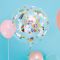 Globo Bubble Burbuja Happy Birthday Unicornios Transparente 45 cm