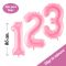 globo foil 86cm con forma de numero color rosa pastel