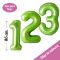 globos foil con forma de número de 86cm en color verde