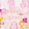 guirnalda banderines happy birthday rosa y oro montaje