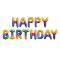 Set Happy Birthday Letras Foil 35cm Arcoiris. SOLO AIRE
                            