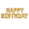 Set Happy Birthday Letras Foil 35cm Oro. SOLO AIRE
