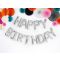 Set Happy Birthday Letras Foil 35cm Plata. SOLO AIRE