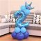 Set de globos de cumpleaños con pie 110cm con número Azul. Muestra 3