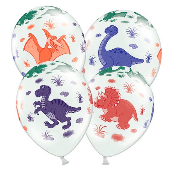 Enviar cúbico Policía Bolsa 6 Globos Látex 30cm de Dinosaurios Strong Balloons®