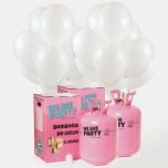dos bombonas de helio grandes con 100 globos de latex blancos