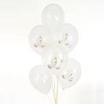 Bolsa 6 Globos DECO Látex 30cm Transparentes con palomas