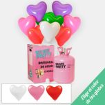bombona de helio grande con 50 globos de corazón elige el color