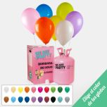 bombona de helio grande con 50 globos de látex elige el color