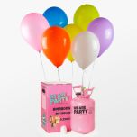 pack de bombona de helio pequeña con 30 globos de látex de colores
