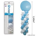 Columna de globos azul y blanco de 2,40m
