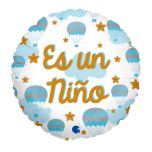 globo foil metalico 45cm bautizo babyshower niño