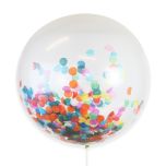 Globo DECO Látex Gigante 80cm Transparente con Confeti Real