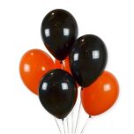 Bolsa 50 Globos DECO Látex 28cm Negros&Naranja Halloween