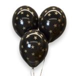Bolsa 6 Globos DECO Látex Strong Balloons® Látex 30cm Estrellas Doradas