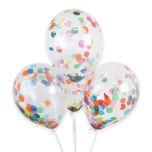 Bolsa 6 Globos DECO Látex 30cm Transparentes con Confeti Real
