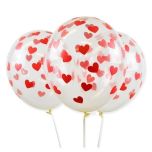 Bolsa 12 globos DECO Látex 30cm Transparentes con Corazones