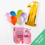 pack bombona de helio y globos de numero para cumpleaños