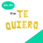 Set TE QUIERO Letras Foil 41cm Oro