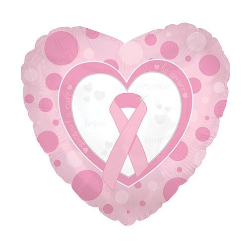 Globo Foil DECO Corazón 45cm "Día Mundial cáncer de mama"