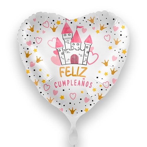 globo foil corazon "Feliz cumpleaños" Castillo de Princesas