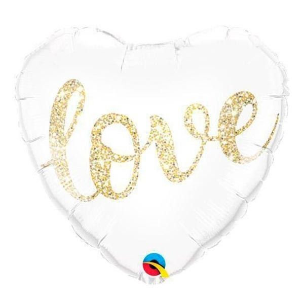 globo foil corazón DECO Love purpurina Qualatex®