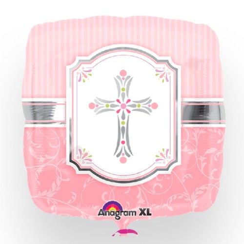 Globo foil DECO 45cm "Cruz de Comunión" Rosa Anagram®