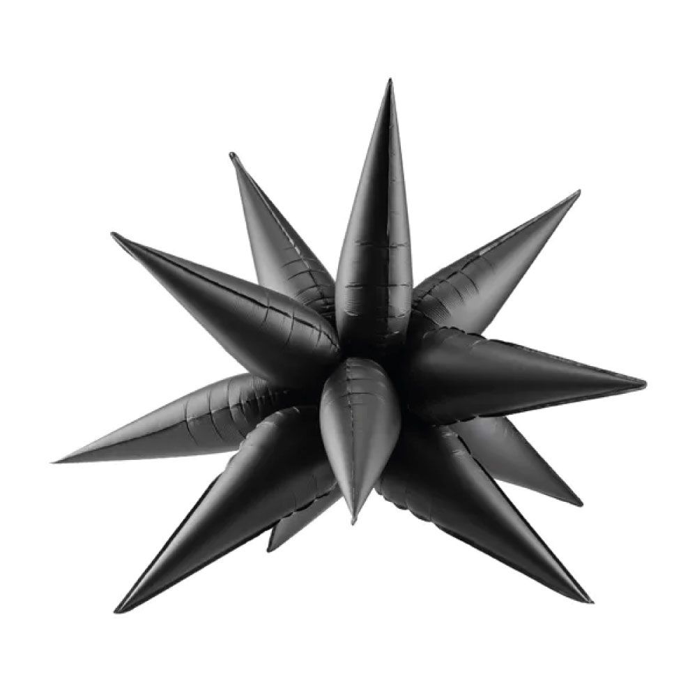 Globo Foil DECO Metálico Estrella 3D Negro de 70cm