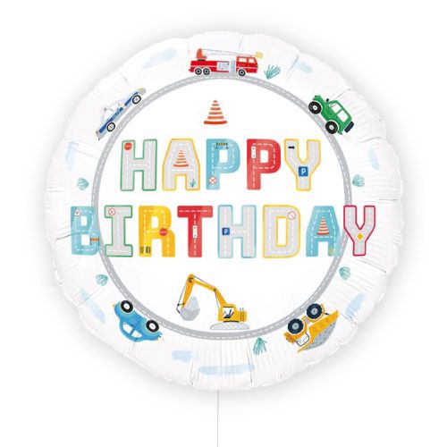 Globo Foil 45cm Happy Bithday AUTOS