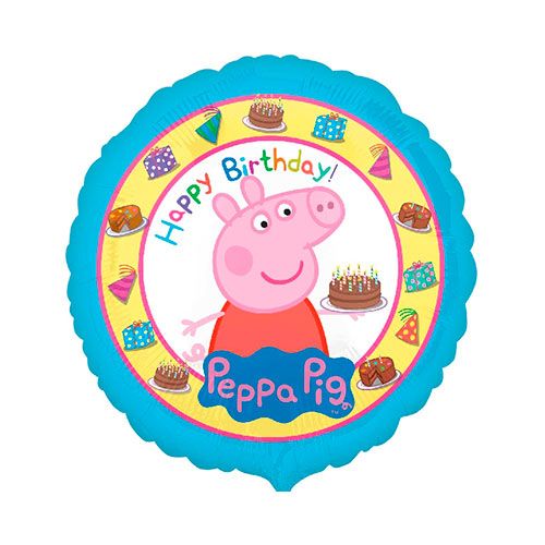 globo foil redondo happy birthday Peppa Pig