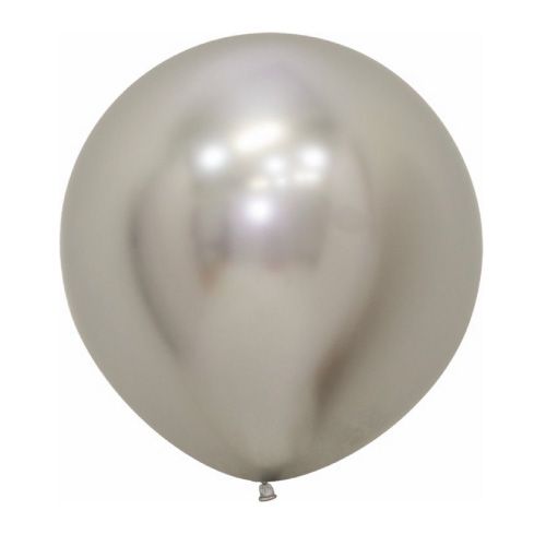 Globo látex DECO gigante 60cm plata cromado
