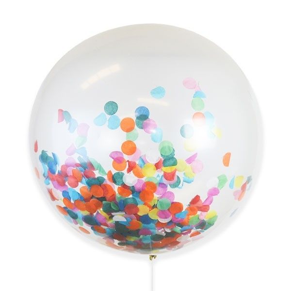 Globo DECO Látex Gigante 80cm Transparente con Confeti Real