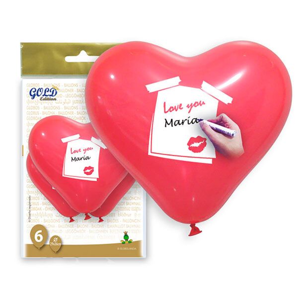 globos de corazón personalizados de 28cm