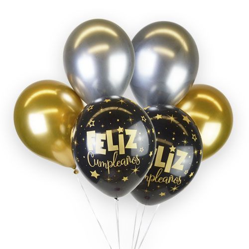 globos de cumpleaños cromados