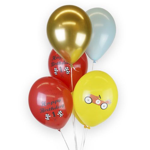 bouquet globos de látex cromados happy birthday 1 año