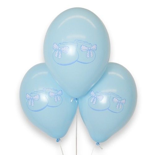 Bolsa 12 Globos DECO Srong Balloons® Látex 30cm "Patucos" Azul
