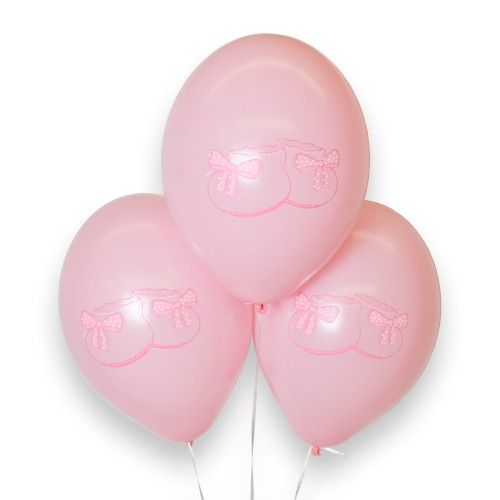 Bolsa 12 Globos DECO Strong Balloons® Látex 30cm "Patucos" Rosa
